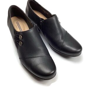 Clarks Women’s Black Leather Emslie Warren Loafer Shoes